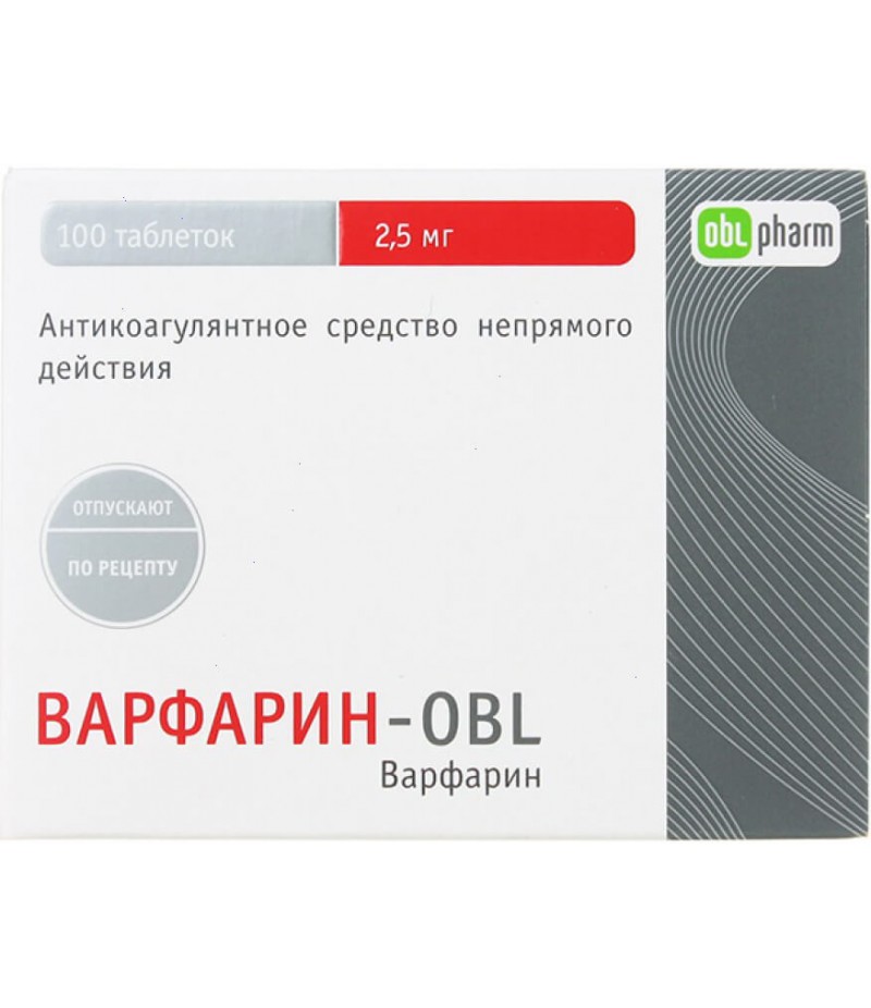 Warfarin-OBL tabs 2.5mg #100
