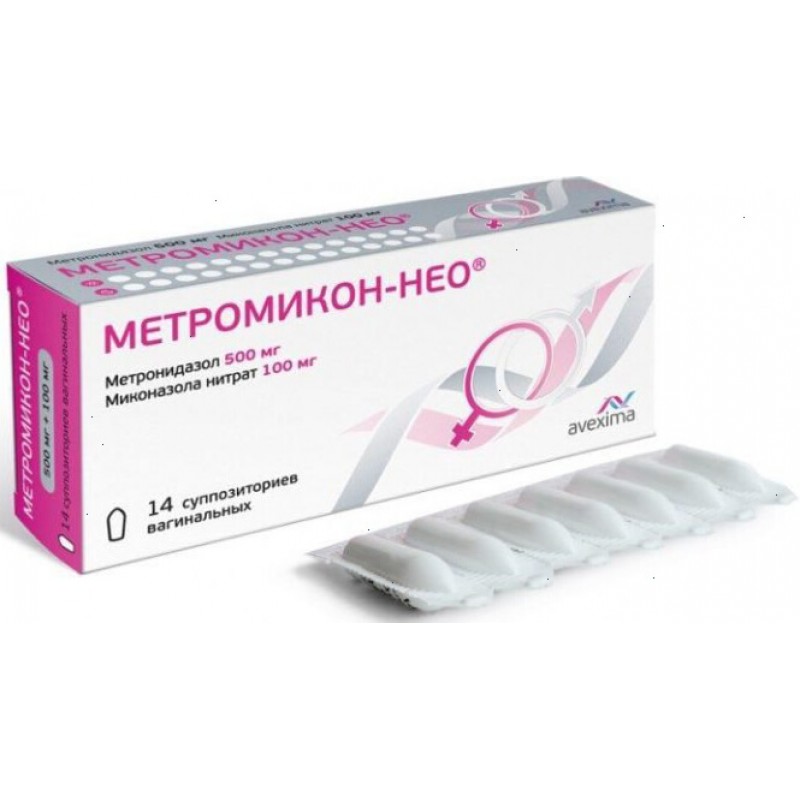 Metromicon-Neo supp 500mg+100mg #14