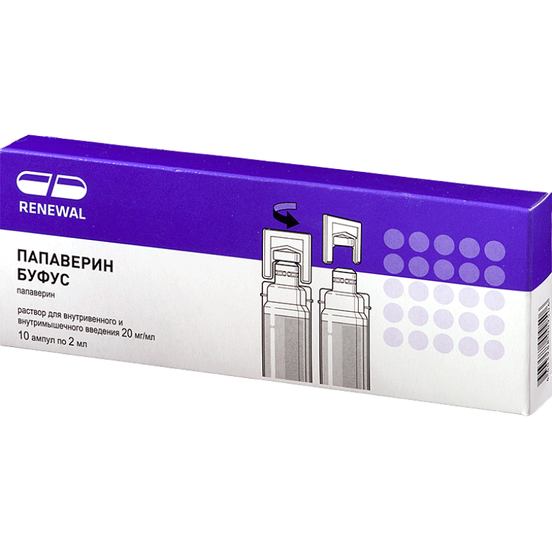 Papaverine for injection 20mg/ml 2ml #10