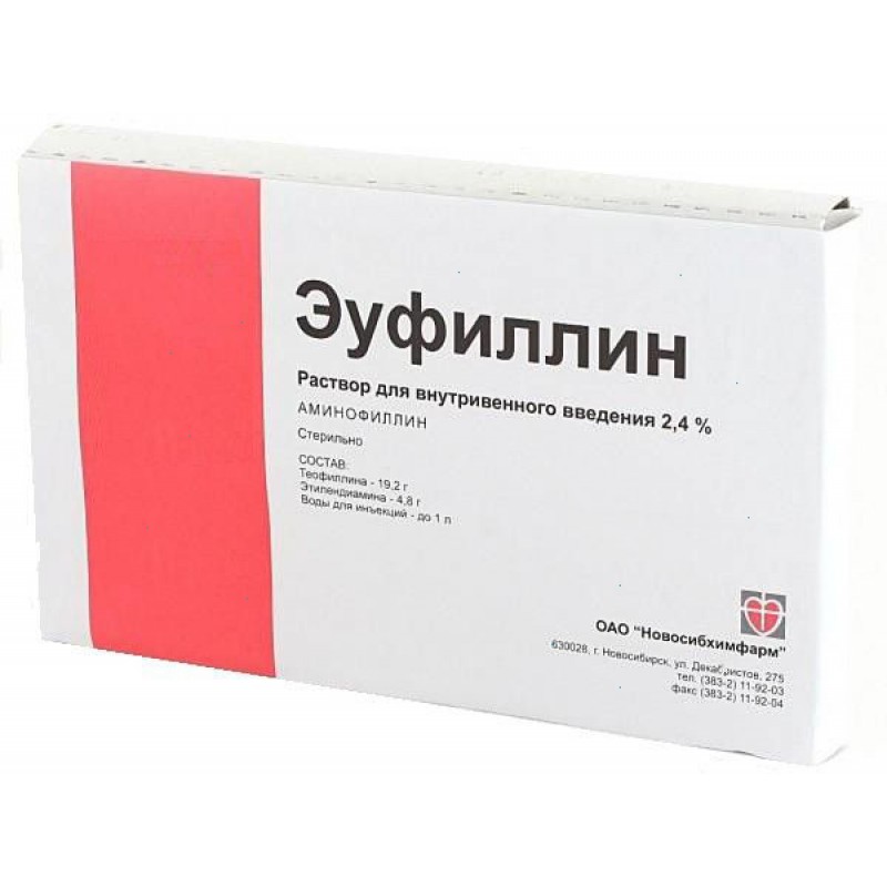 Euphyllin for inj. 2,4% 10ml #10
